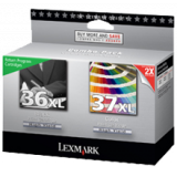 ~Brand New Original LEXMARK 18C2170 / 18C2180 36XL / 37XL High Yield INK / INKJET Cartridge Black Color COMBO PACK