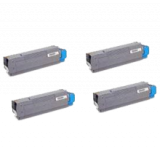 OKIDATA C6000 / C6050 Laser Toner Cartridge Set Black Cyan Yellow Magenta