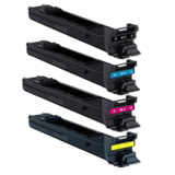 KONICA MINOLTA 4650 / 4690 High Yield Laser Toner Cartridge Set Black Cyan Yellow Magenta